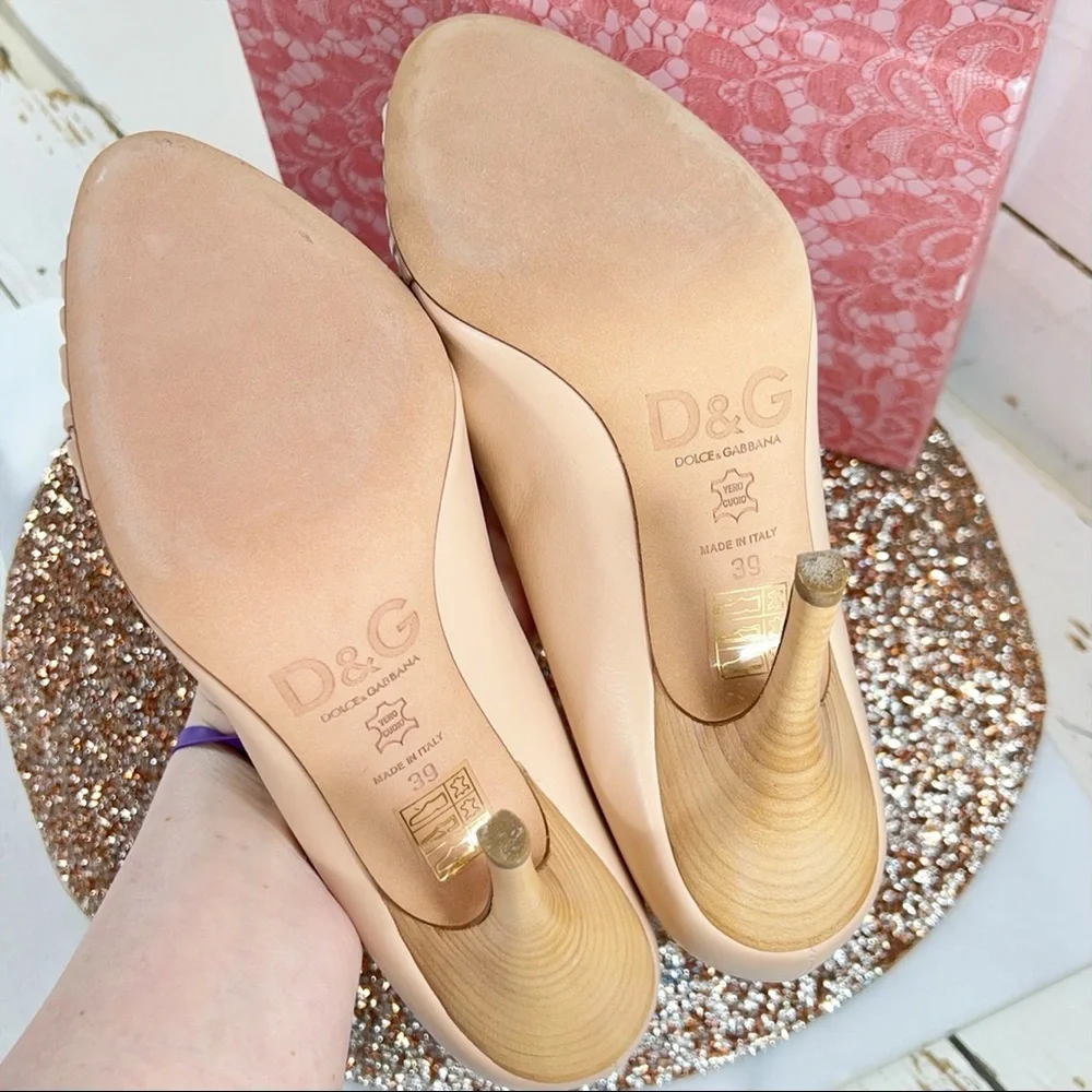 Dolce & Gabbana Nappa Leather Wrapped Toe Heels